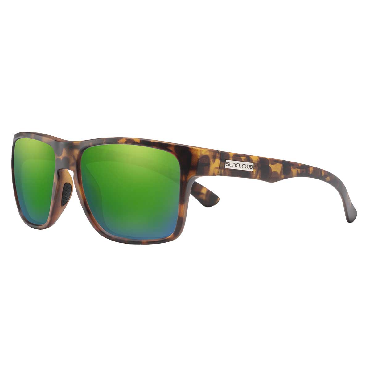 Suncloud Rambler Sunglasses Polarized in Matte Tortoise with Green Mirror